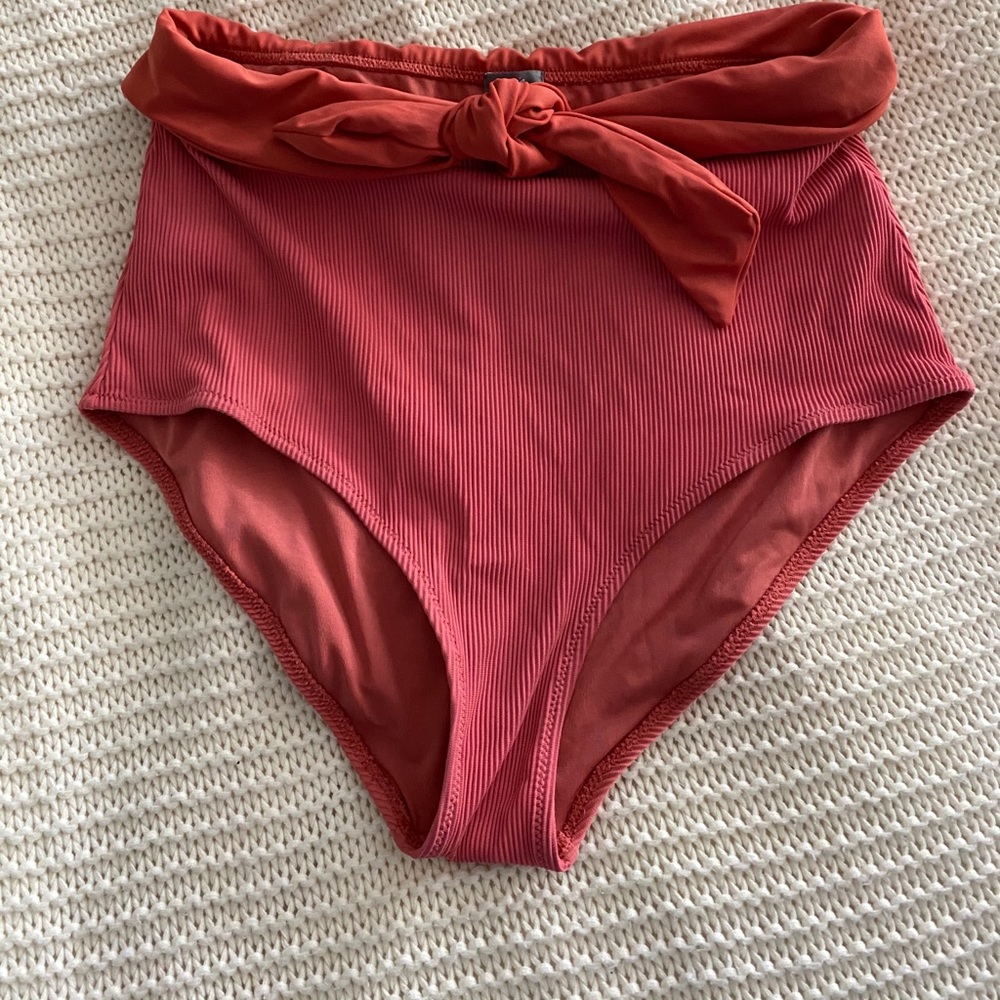 Aerie pink/red high waisted bikini bottom